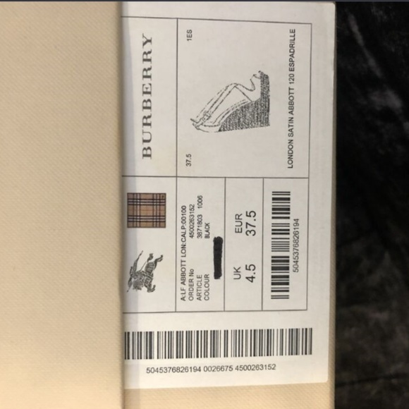 Black Burberry espadrille in london satin abbott - Picture 3 of 4